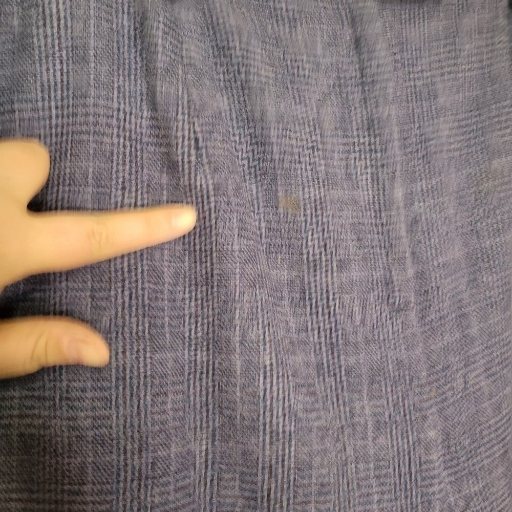 Pendleton size 14 wool blue plaid print trouser pants small stain - Picture 7 of 7